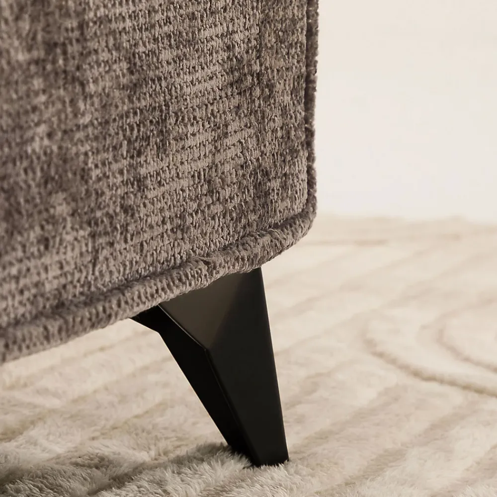 Idimex Lit double LEVERDA 140 x 190 cm, revêtement en tissu - Brun* Lit Double