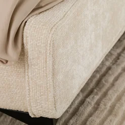 Lit double LEVERDA 140 x 190 cm, revêtement en tissu - Blanc><noscript><img width=