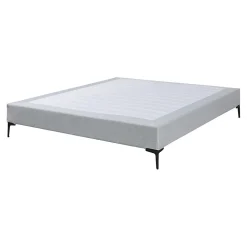 Lit double Lilla 160 x 200 cm gris clair en.casa><noscript><img width=