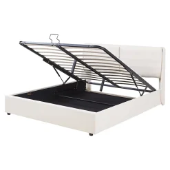 [En.Casa] Lit double Lunner 140 x 200 cm beige en.casa* Lit Coffre