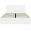 IDMarket Lit double OMAHA avec tête de lit et sommier 160 x 200 cm blanc* Lit Avec Rangement