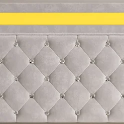 Fortuna lai Lit double rembourré, 160 x 200 cm, LED, hydraulique, avec espace de rangement et sommier à lattes, velours beige* Lit Coffre