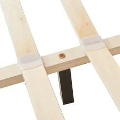 Corium Lit Double Rembourré Albacete Sommier à Lattes Housse Similicuir 180 x 200 cm Blanc* Lit Double