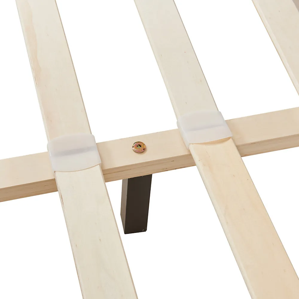 Lit Double Rembourré Albacete Sommier à Lattes Similicuir 140 x 200 cm Blanc>Corium Outlet
