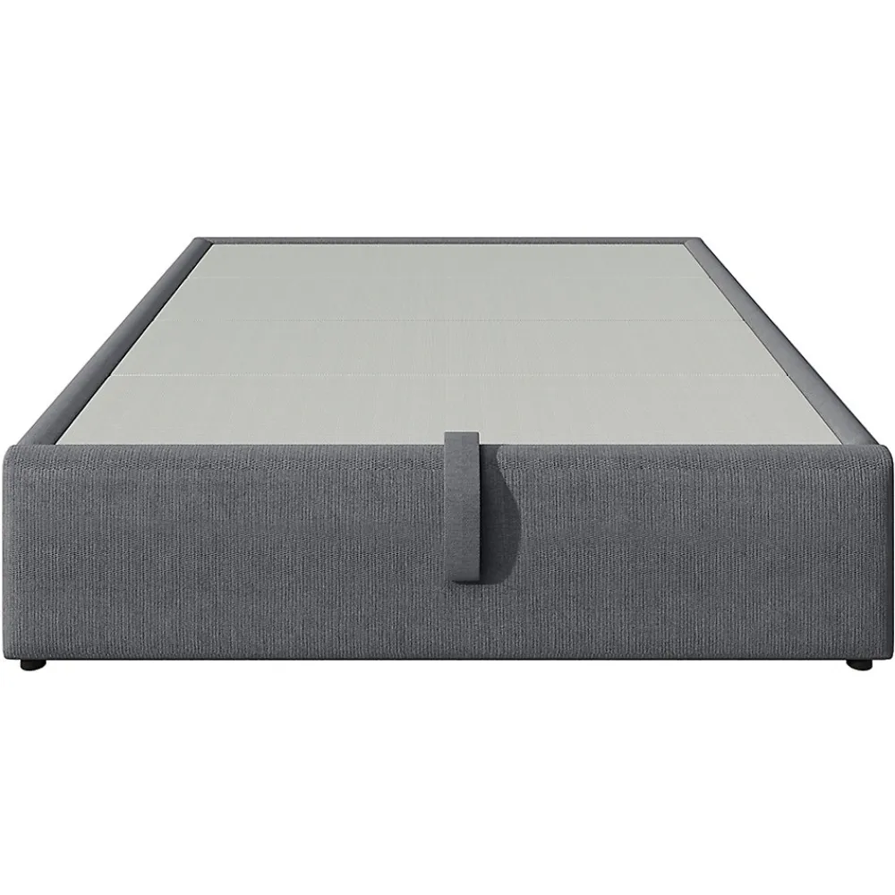 Lit double rembourré 140x200 cm, Lit de rangement Cadre de lit avec USB- C, Sans tête de lit, Coton, Gris,Sans matelas>Gutent Hot