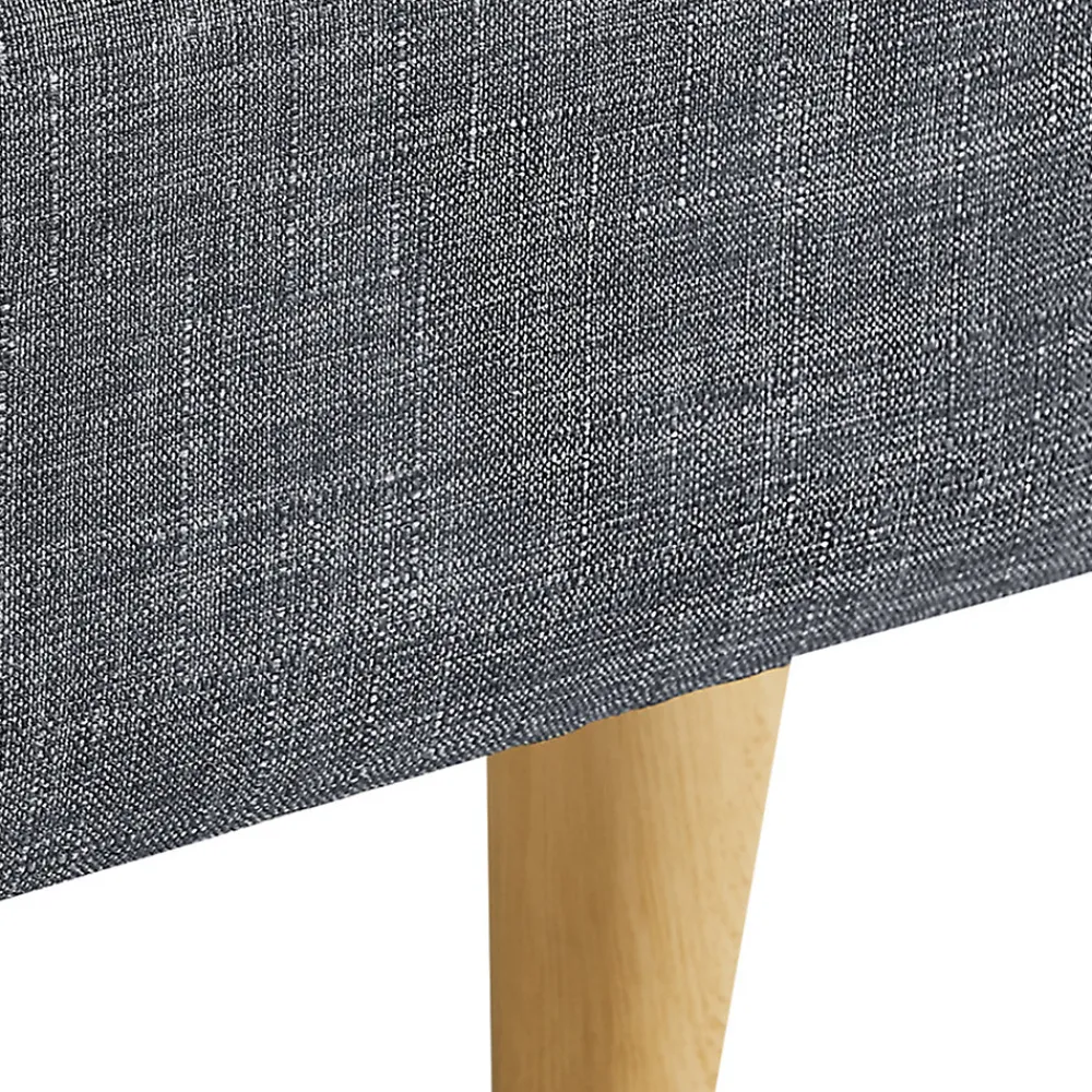 Lit double scandinave BALTA avec tête de lit et sommier 140 x 190 cm tissu gris anthracite>IDMarket New