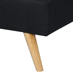 Lit double scandinave OSLO avec tête de lit et sommier 160 x 200 cm tissu noir><noscript><img width=