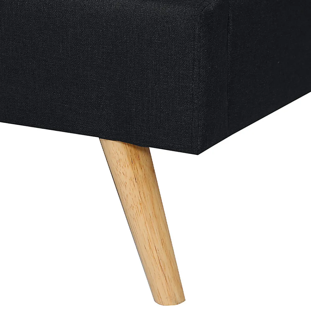 Lit double scandinave OSLO avec tête de lit et sommier 160 x 200 cm tissu noir>IDMarket Discount