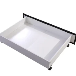 Generique Lit Double 180x200 - Lit Capitonné en Velours Noir avec 2 Tiroirs, Lit Adulte Moderne avec Rangement* Lit Double