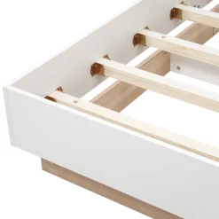 Lit double 180x200 cm - Lit adulte flottant en bois massif avec sommier à lattes - Bois massif - Sans Matelas - Naturel><noscript><img width=