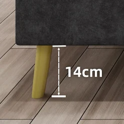 Okwish Lit Double 140x200 cm - Lit Adulte avec Tête Cartoon Capitonnée et Cadre Bas, Velours Gris, sans Matelas* Lit Double