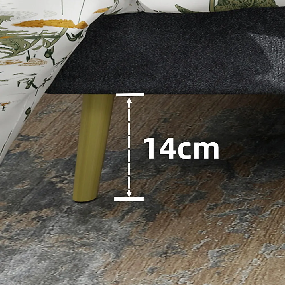 Lit Double 140x200 cm - Lit Adulte avec Tête de Lit Douce et Base Basse, Lit Capitonné Moderne, en Velours Gris, Sans Matelas>Okwish Best