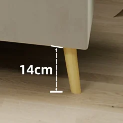 Okwish Lit Double 160x200 cm - Lit Adulte et Ado, Cadre Bas Minimaliste et Confortable, Sans Tête de Lit, Beige* Lit Double