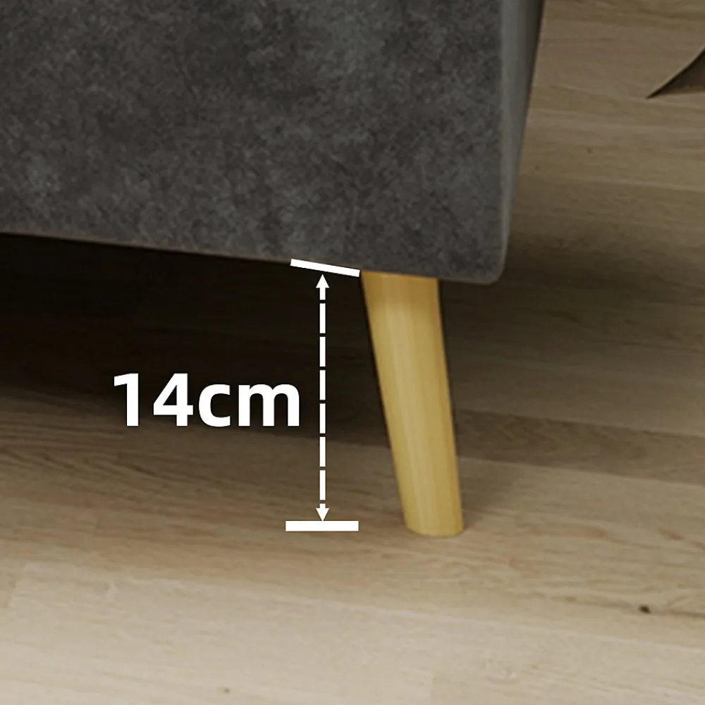 Lit Double 140x200 cm - Lit Adulte Minimaliste et Stable, Sans Tête de Lit et Sans Vérin, Sans Matelas, en Velours Hollandais Gris>Okwish New