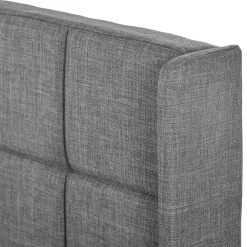 Okwish Lit double 140x200 cm - Lit adulte capitonné avec sommier à lattes - Lin - avec Matelas - Gris* Ensemble Sommier Et Matelas