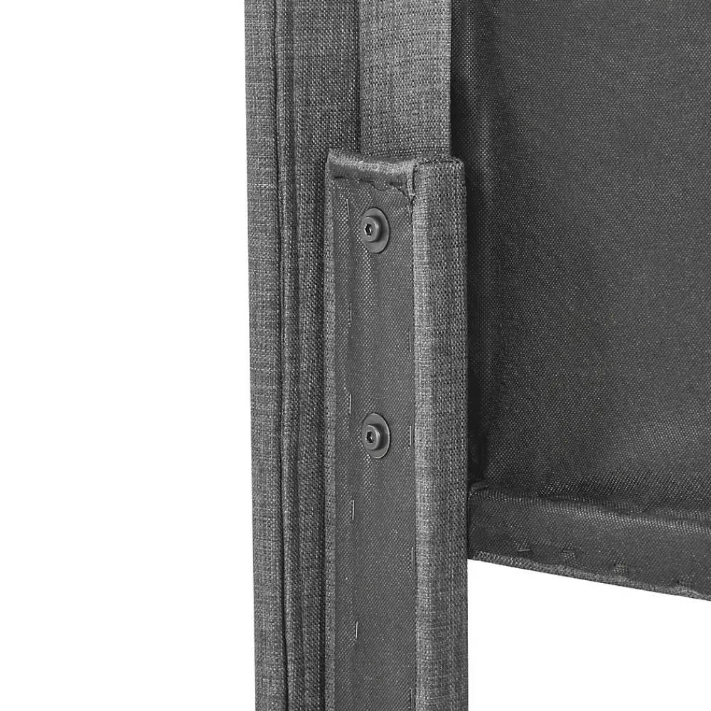 Lit double 140x200 cm - Lit adulte capitonné avec sommier à lattes - Lin - Sans Matelas - Gris>Okwish Best