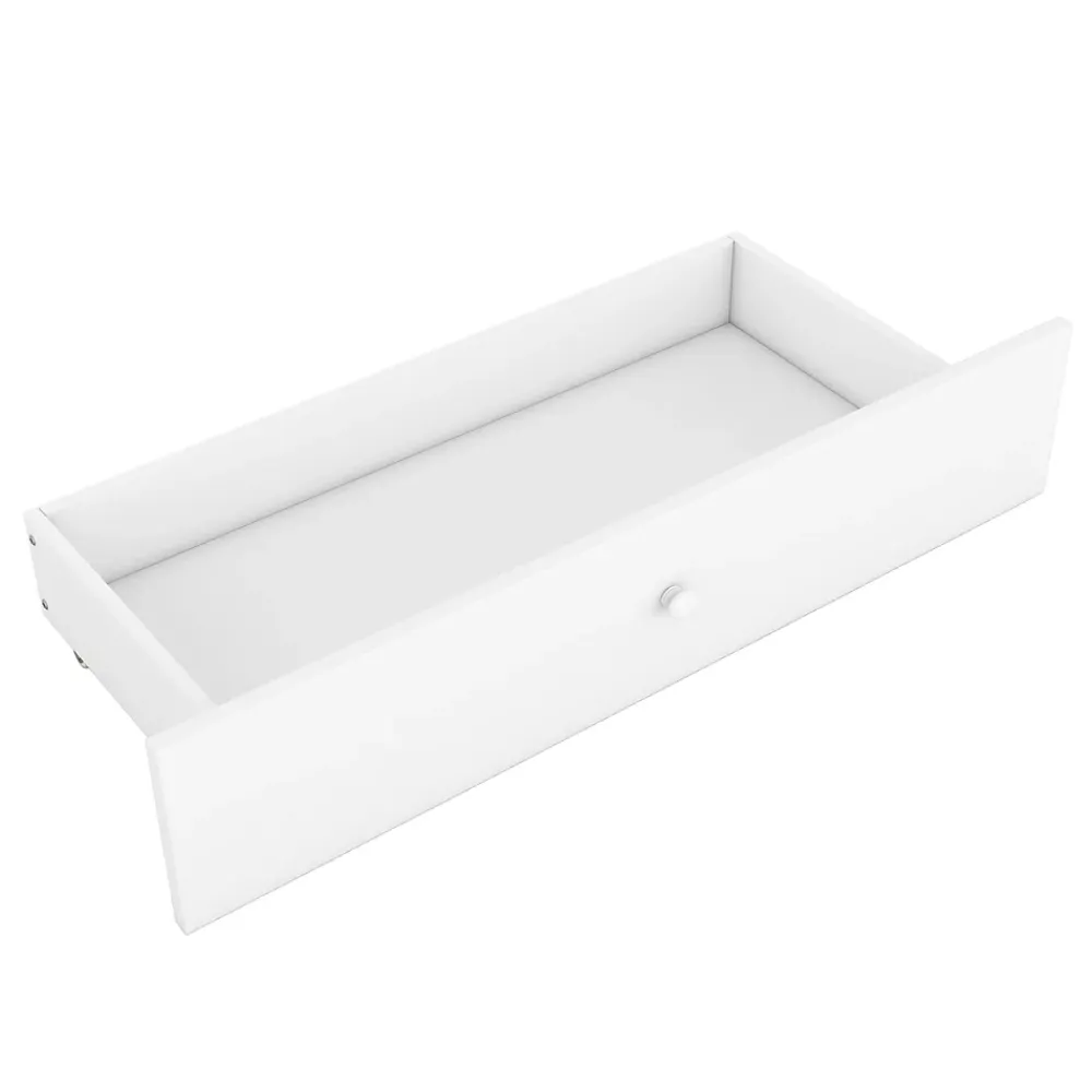Okwish Lit Double 160x200 cm - Lit Adulte avec 4 Tiroirs et Tête Multifonctionnelle - Bois de Pin et MDF - Blanc - Sans Matelas* Lit Double
