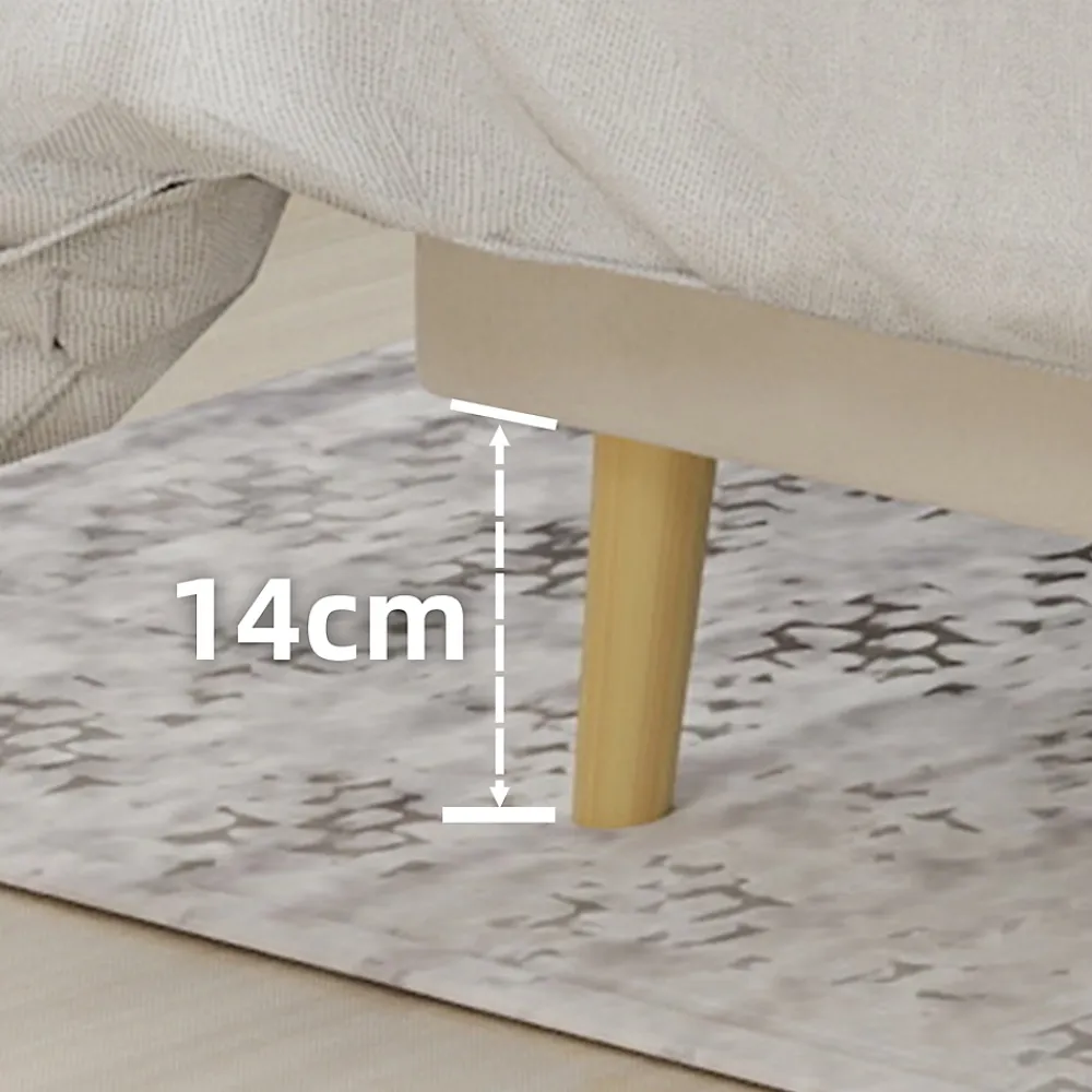 Okwish Lit Double 160x200 cm - Lit Adulte Style Moderne avec Tête de Lit Confortable, en Tissu Beige, Sans Matelas* Lit Double