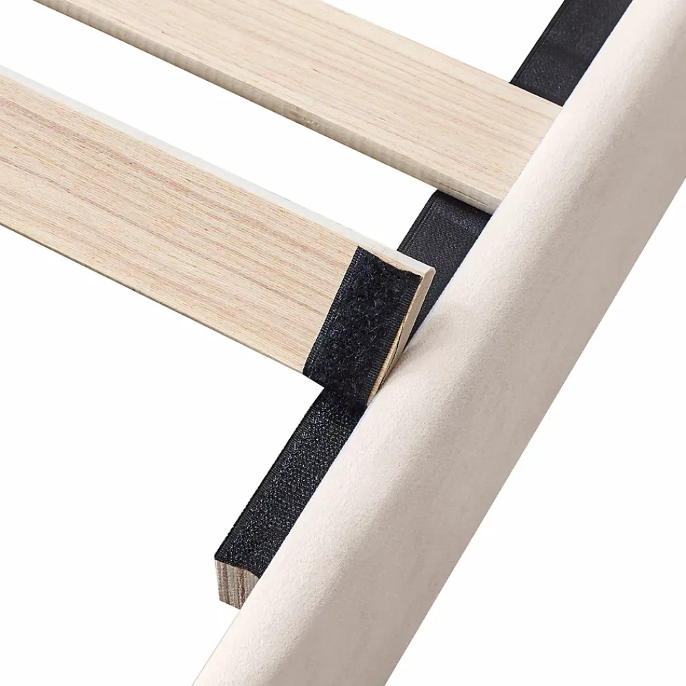 Generique Lit Double 160x200 cm - Lit Rembourré ado - Velours - Sans Matelas - Beige* Lit Double