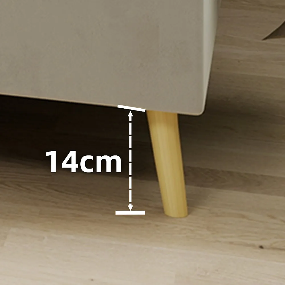 Lit Double 160x200 cm Bas Moderne pour Adulte/Ado avec Structure Stable, Sans Tête de Lit, Sans Matelas, Velours Hollandais Beige>Okwish Discount