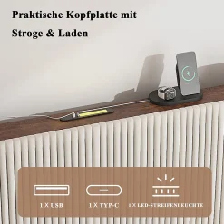 Okwish Lit double 180x200 cm capitonné adulte avec métallique stable et design à ailes - plateforme rembourrée velours côtelé beige/crème* Lit Double