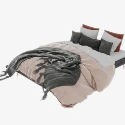 Lit Double 160x200 cm, Lit Adulte et Ado avec Cadre Bas Minimaliste, Design Stable en Velours Hollandais Gris, Sans Matelas><noscript><img width=