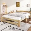Blackcolors Lit Double 140x200cm Bois Massif Tête Lattes Naturel* Lit Double