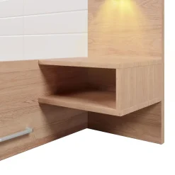Blackcolors Lit Double 180X200Cm Usb Chevet Chêne Blanc* Lit Avec Rangement