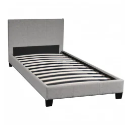 Lit DUBLIN 90x190 + 1 sommier / Gris clair><noscript><img width=