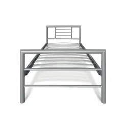 Lit ECHO Lit simple 90x200 cm gris métal avec sommier inclus><noscript><img width=
