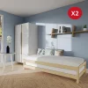 Lit empilable JONAS 80x200 (lot de deux lits)+ 2 sommiers / Naturel>Weber Industries Discount