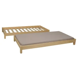 Lit empilable JONAS 80x200 (lot de deux lits)+ 2 sommiers / Naturel>Weber Industries Discount