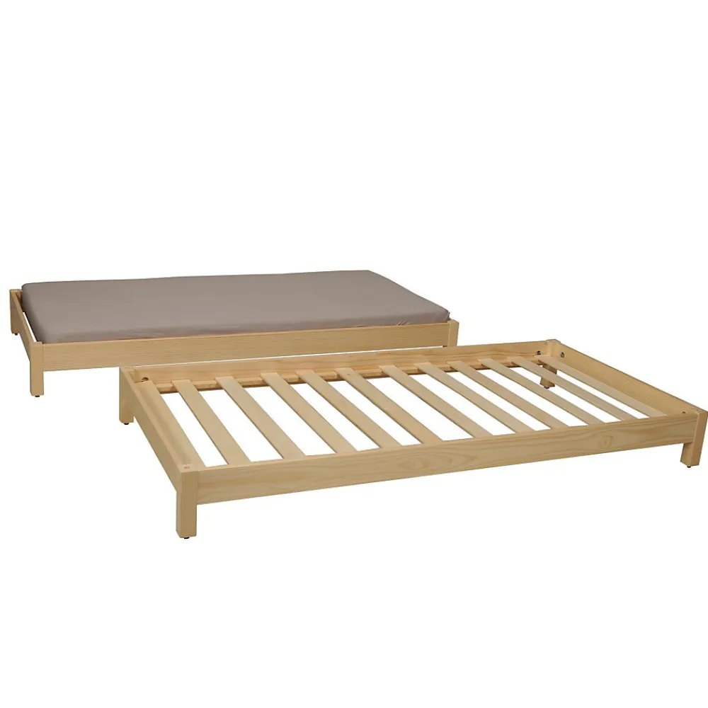 Lit empilable JONAS 80x200 (lot de deux lits)+ 2 sommiers / Naturel>Weber Industries Discount
