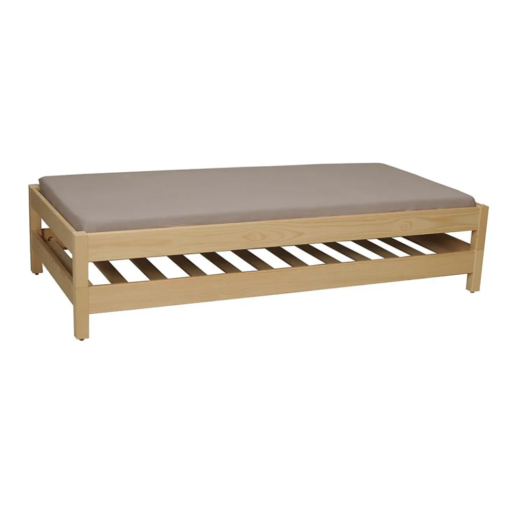 Lit empilable JONAS 80x200 (lot de deux lits)+ 2 sommiers / Naturel>Weber Industries Discount