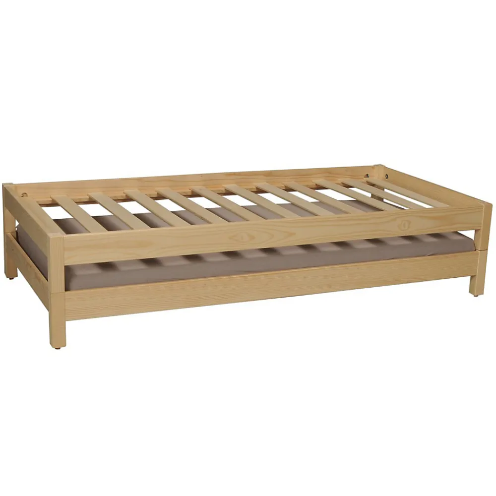 Lit empilable JONAS 90x200 (lot de deux lits)+ 2 sommiers / Naturel>Weber Industries Clearance