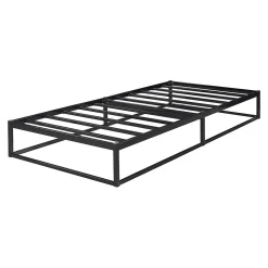 [En.Casa] Lit en métal Trerunta acier 90 x 200 cm noir en.casa* Lit Simple