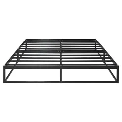 Lit en métal Trerunta acier 160 x 200 cm noir en.casa><noscript><img width=