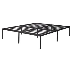Lit en métal Vaardö acier 180 x 200 cm noir en.casa><noscript><img width=