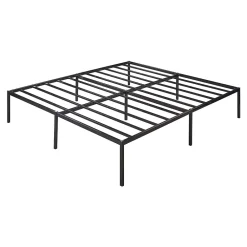Lit en métal Vaardö acier 180 x 200 cm noir en.casa><noscript><img width=