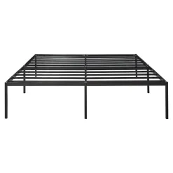 Lit en métal Vaardö acier 180 x 200 cm noir en.casa><noscript><img width=