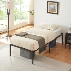 Lit en métal Vaardö acier 90 x 200 cm noir en.casa>[En.Casa]