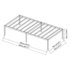 Lit en métal Vaardö acier 90 x 200 cm noir en.casa><noscript><img width=