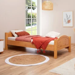 Lit en pin FLIMS, 90 x 200 cm, lasuré couleur hêtre>Idimex Hot
