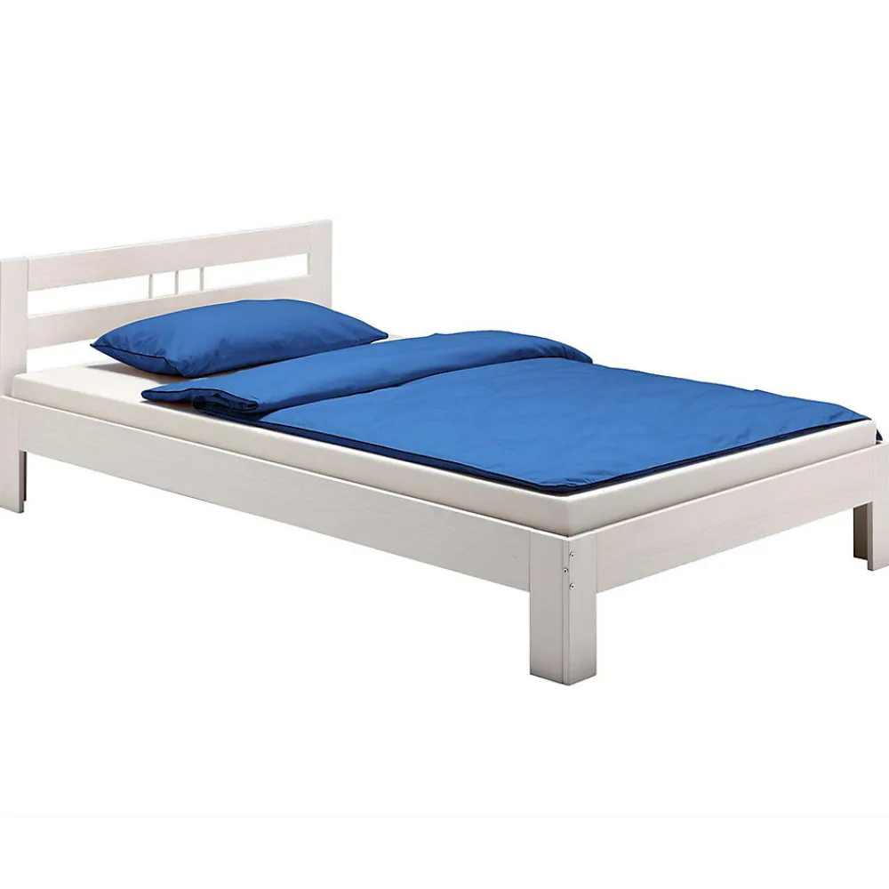 Lit en pin THEO, 120 x 200 cm, lasuré blanc>Idimex Discount