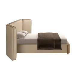 Angel Cerda Lit en simili cuir couleur vison* Lit Simple