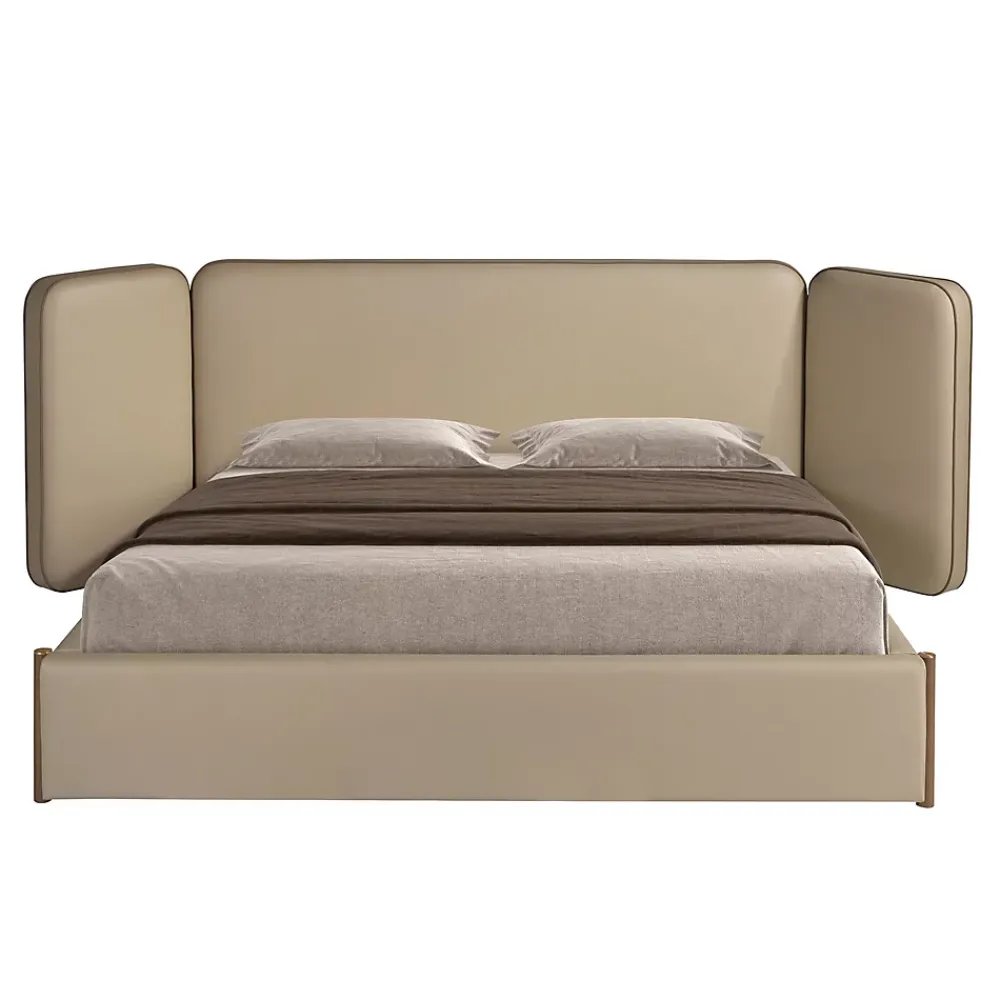Angel Cerda Lit en simili cuir couleur vison* Lit Simple