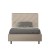 Lit en simili cuir gris tourterelle Priya avec sommier tapissé 120x190>Ityhome