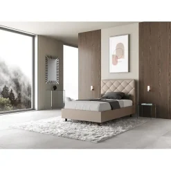 Lit en simili cuir gris tourterelle Priya avec sommier tapissé 120x190><noscript><img width=