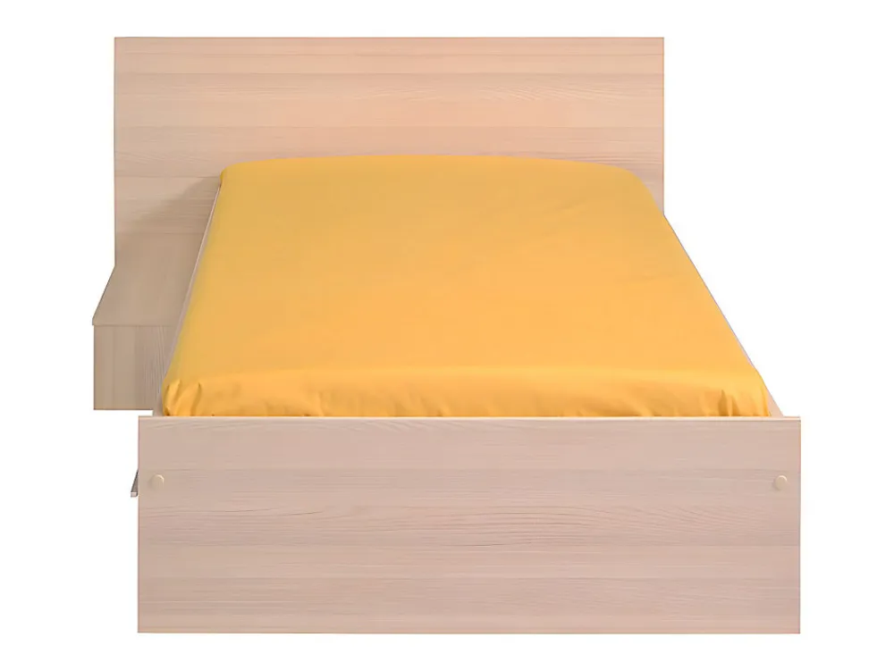 Lit enfant 90 x 190 cm avec 1 tiroir - Coloris : Naturel et blanc - IPLIA>Vente-unique New