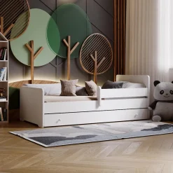 Lit enfant Aksel avec tiroir - sommier et matelas inclus - 140 cm x 70 cm><noscript><img width=